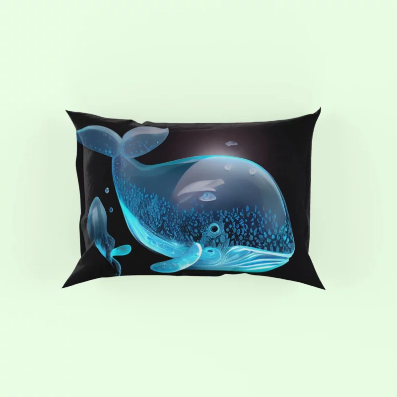 Blue Whale AI Artwork Pillow Case