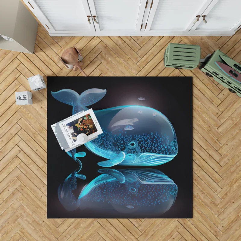 Blue Whale AI Artwork Rug