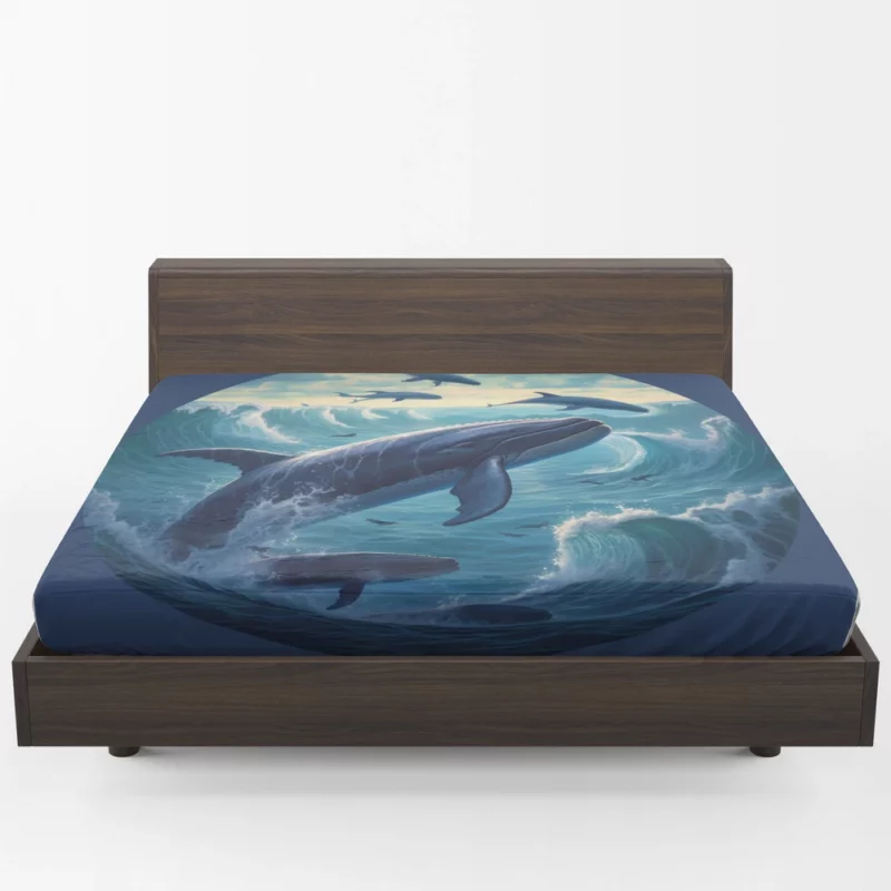 Blue Whale Painting Fitted Sheet 1