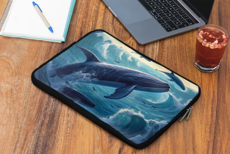 Blue Whale Painting Laptop Sleeve 2