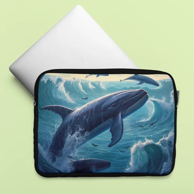 Blue Whale Painting Laptop Sleeve