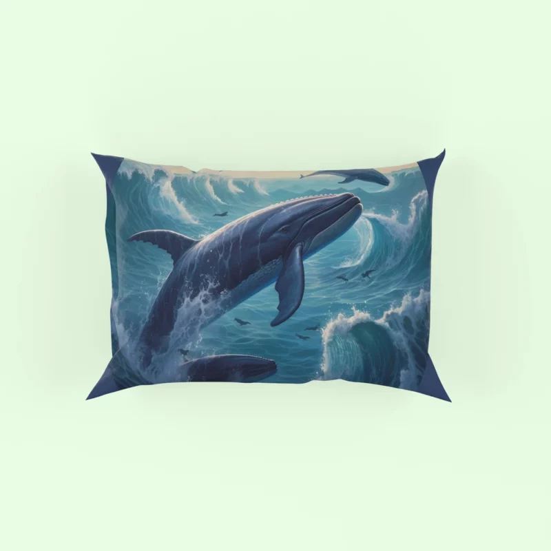 Blue Whale Painting Pillow Case