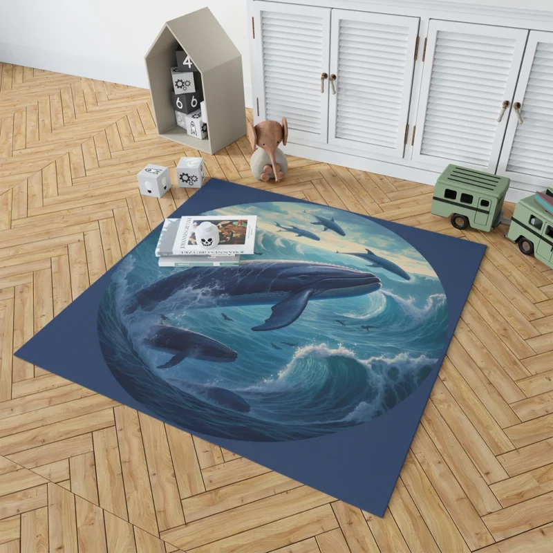 Blue Whale Painting Rug 1