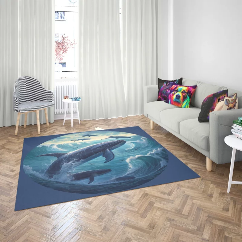 Blue Whale Painting Rug 2