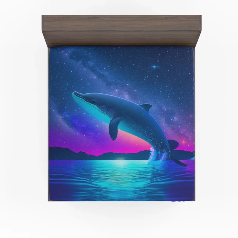 Blue Whale SEA Artwork Fitted Sheet