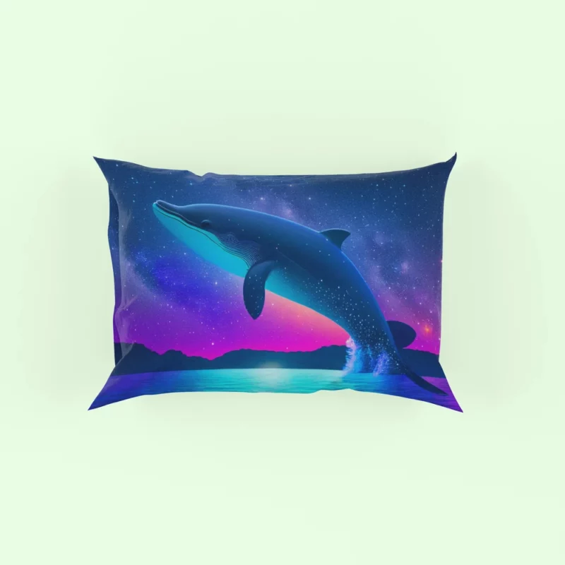 Blue Whale SEA Artwork Pillow Case