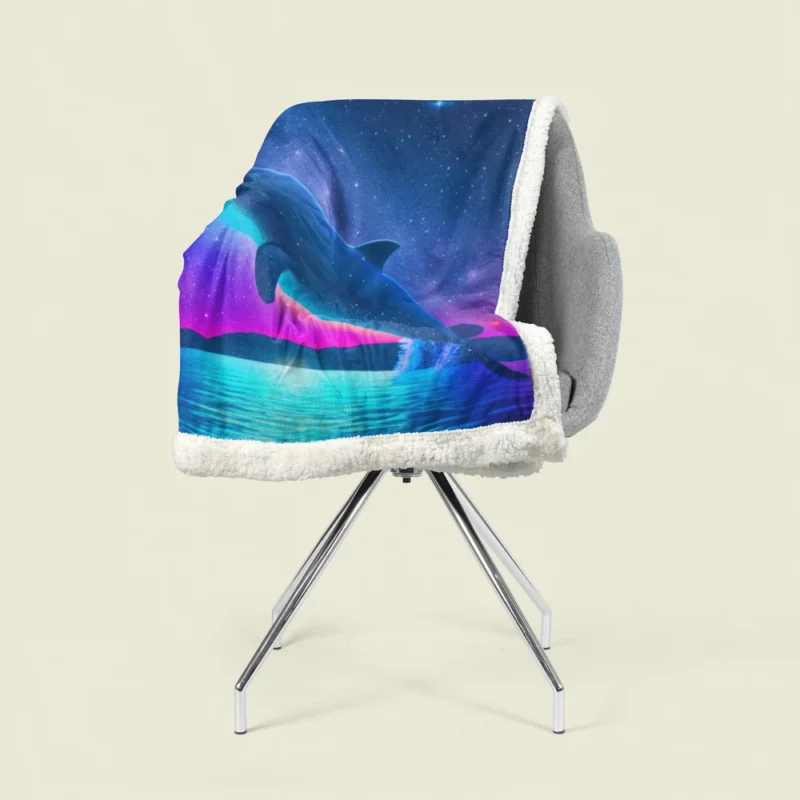 Blue Whale SEA Artwork Sherpa Fleece Blanket 1