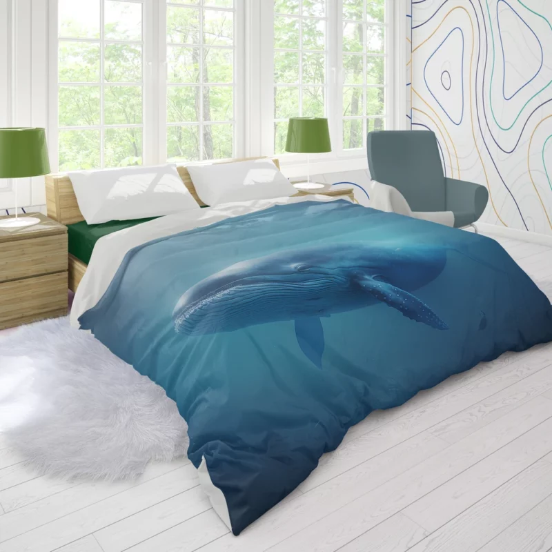 Blue Whales AI Artwork Duvet Cover