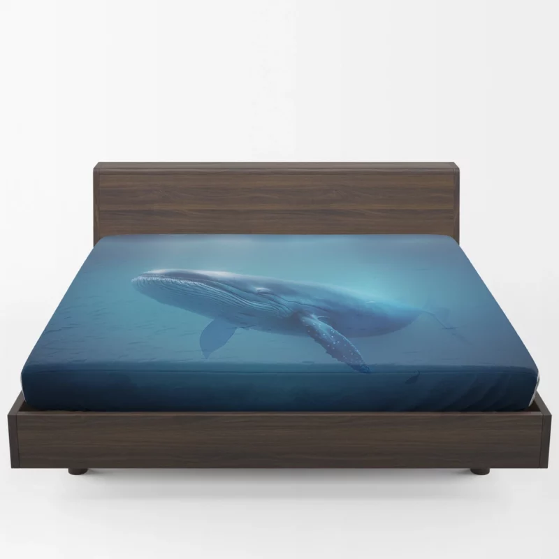 Blue Whales AI Artwork Fitted Sheet 1