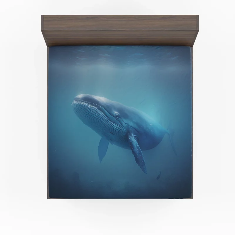 Blue Whales AI Artwork Fitted Sheet