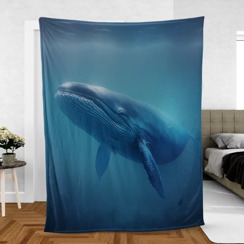 Blue Whales AI Artwork Fleece Blanket