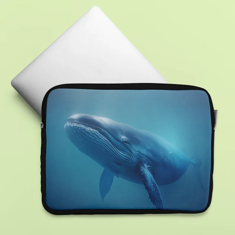 Blue Whales AI Artwork Laptop Sleeve