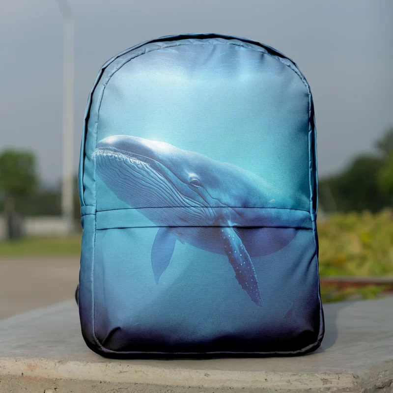 Blue Whales AI Artwork Minimalist Backpack