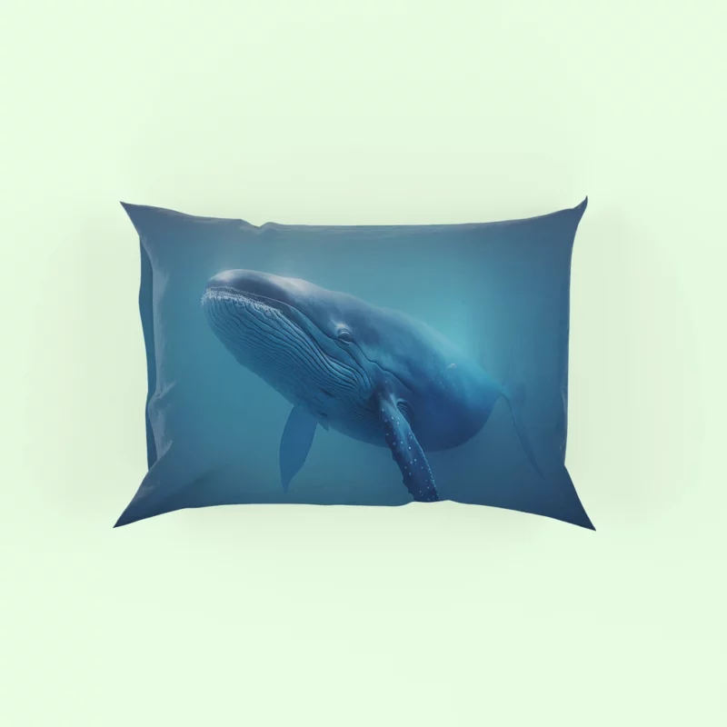 Blue Whales AI Artwork Pillow Case