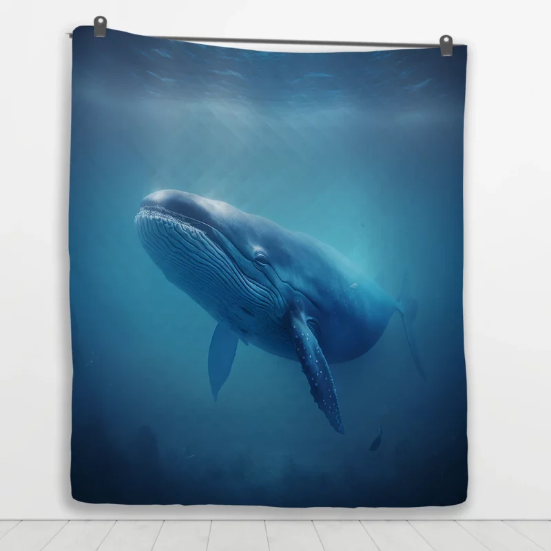 Blue Whales AI Artwork Quilt Blanket 1
