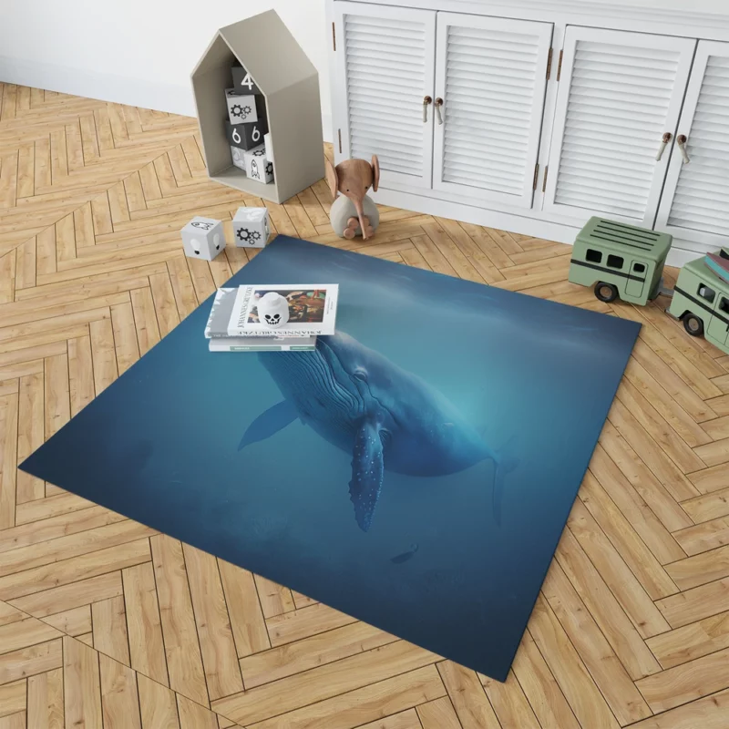 Blue Whales AI Artwork Rug 1