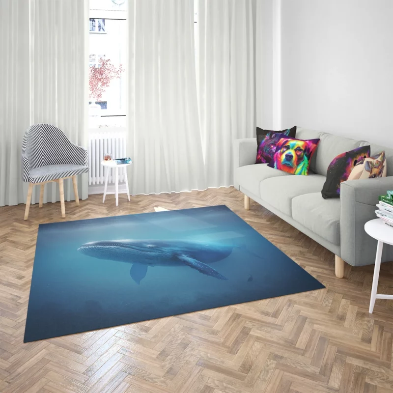 Blue Whales AI Artwork Rug 2