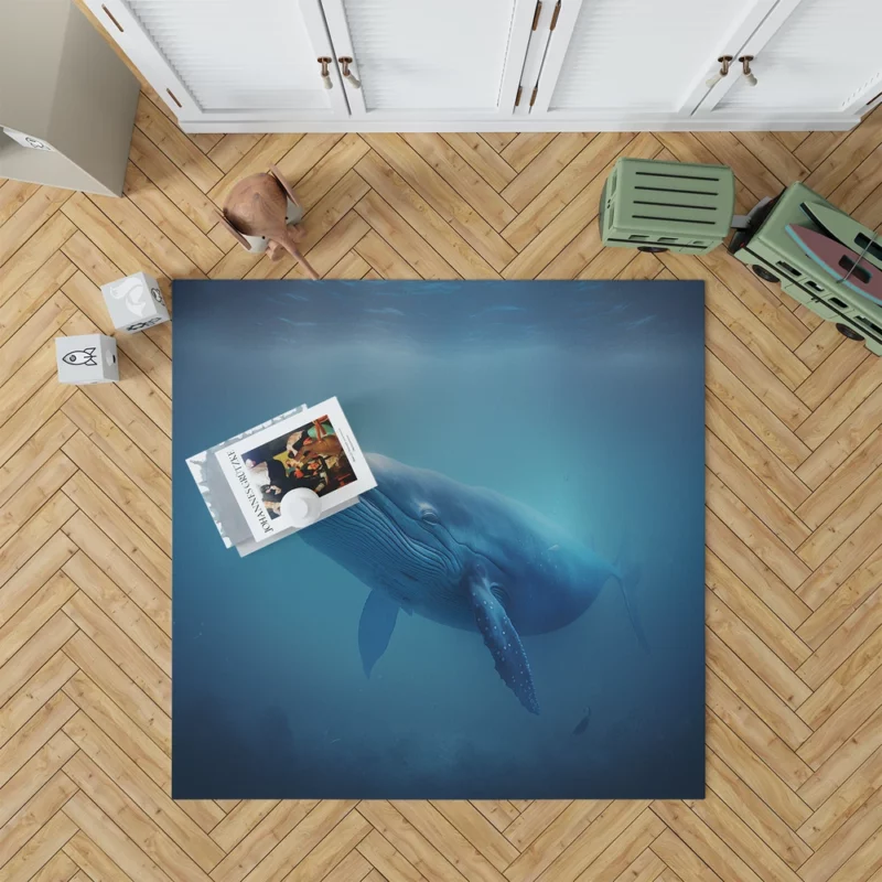 Blue Whales AI Artwork Rug