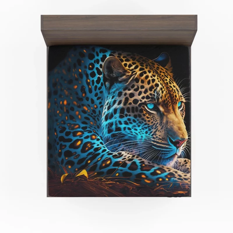 Blue and Yellow Leopard Artwork Fitted Sheet