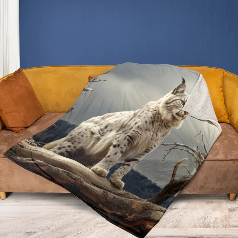 Bobcat Nature Photography Fleece Blanket 1