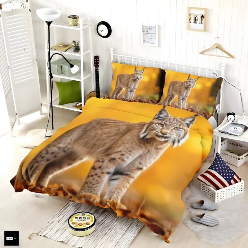 Bobcat in Autumn Season Bedding Set