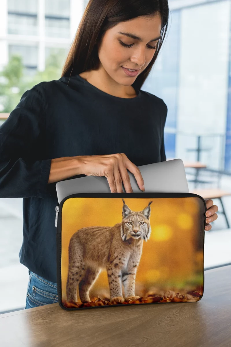 Bobcat in Autumn Season Laptop Sleeve 1