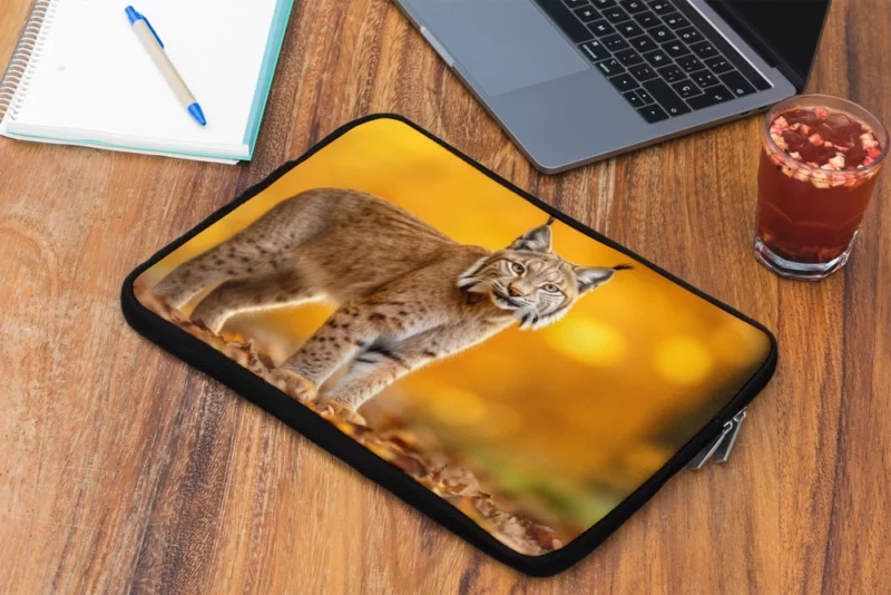 Bobcat in Autumn Season Laptop Sleeve 2