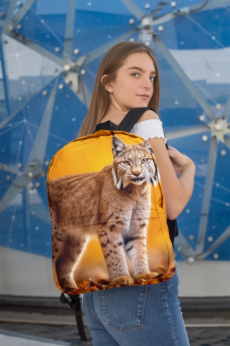 Bobcat in Autumn Season Minimalist Backpack 2