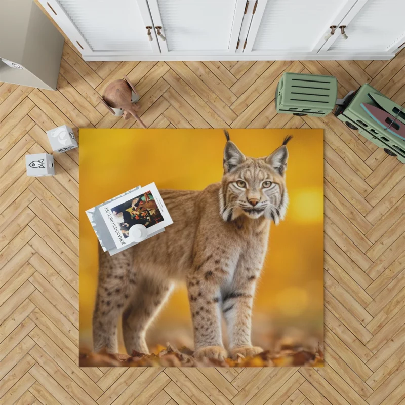 Bobcat in Autumn Season Rug