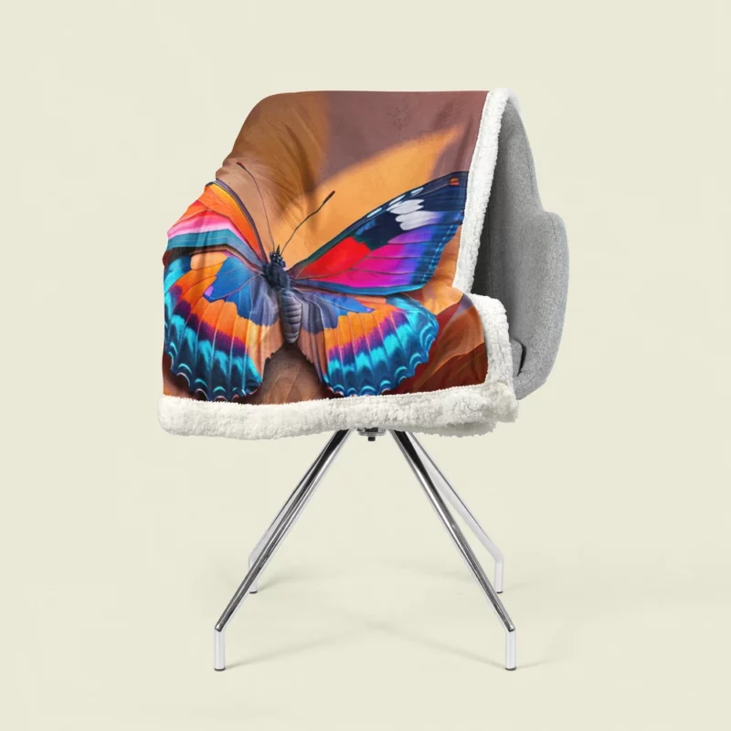 Bright Fiery Butterfly Sherpa Fleece Blanket 1