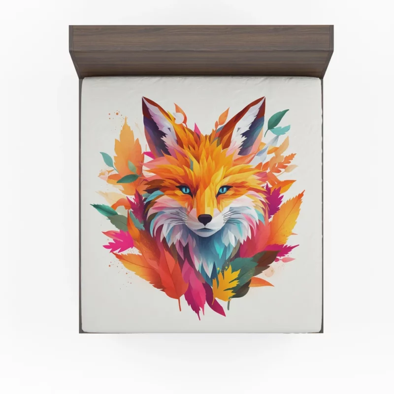 Bright Fox AI Artwork Fitted Sheet