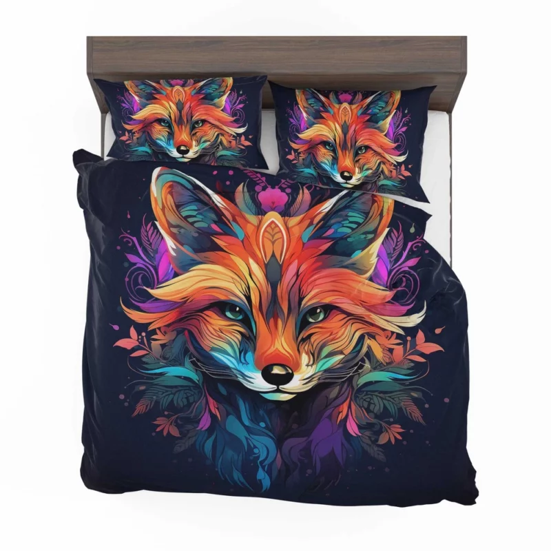 Brightly Colored Fox Design Bedding Set 2