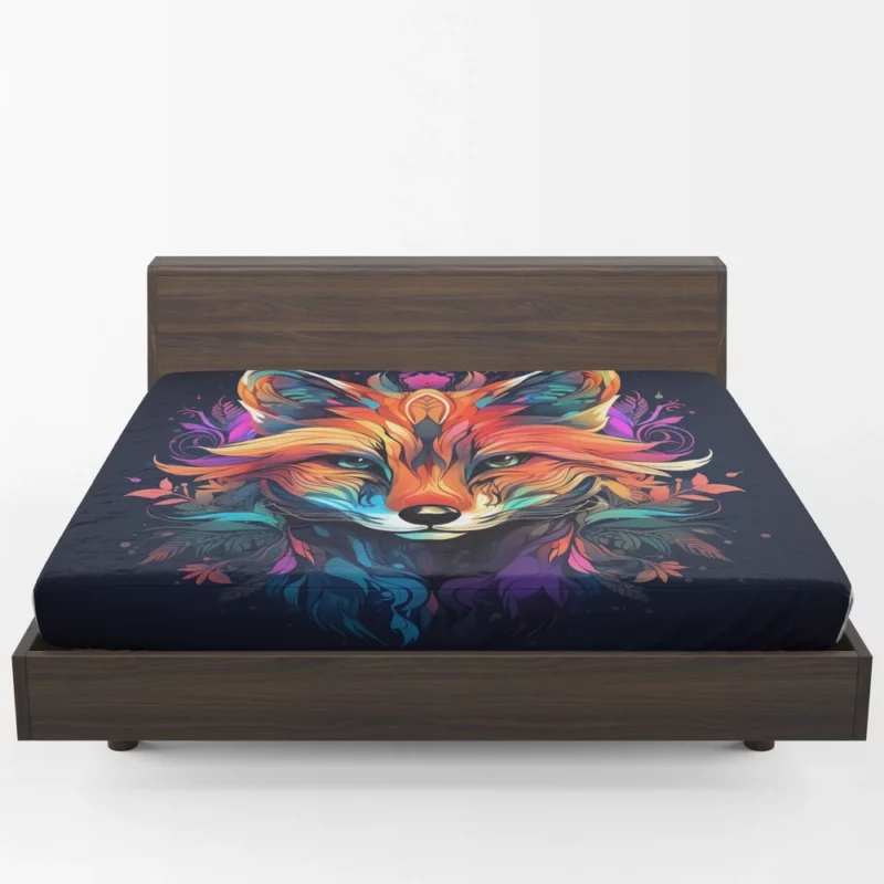Brightly Colored Fox Design Fitted Sheet 1