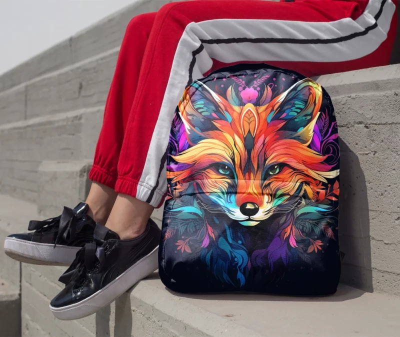 Brightly Colored Fox Design Minimalist Backpack 1