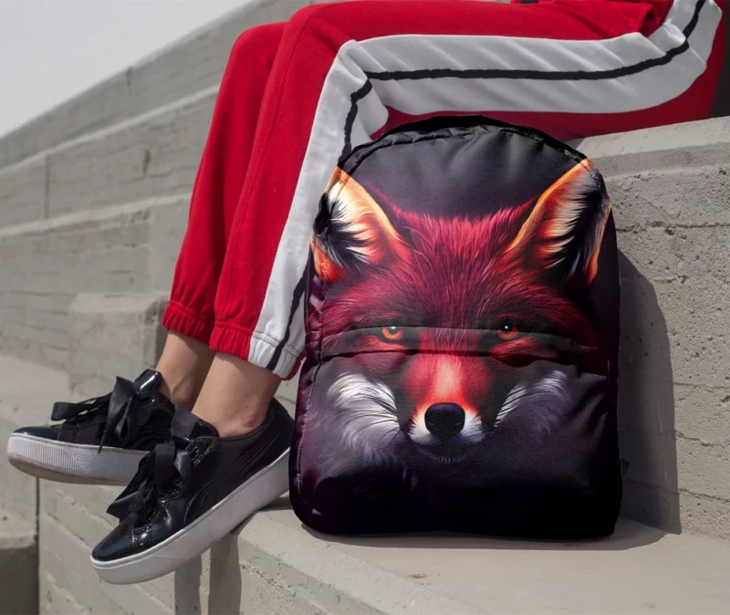 Brown Fox Portrait Minimalist Backpack 1