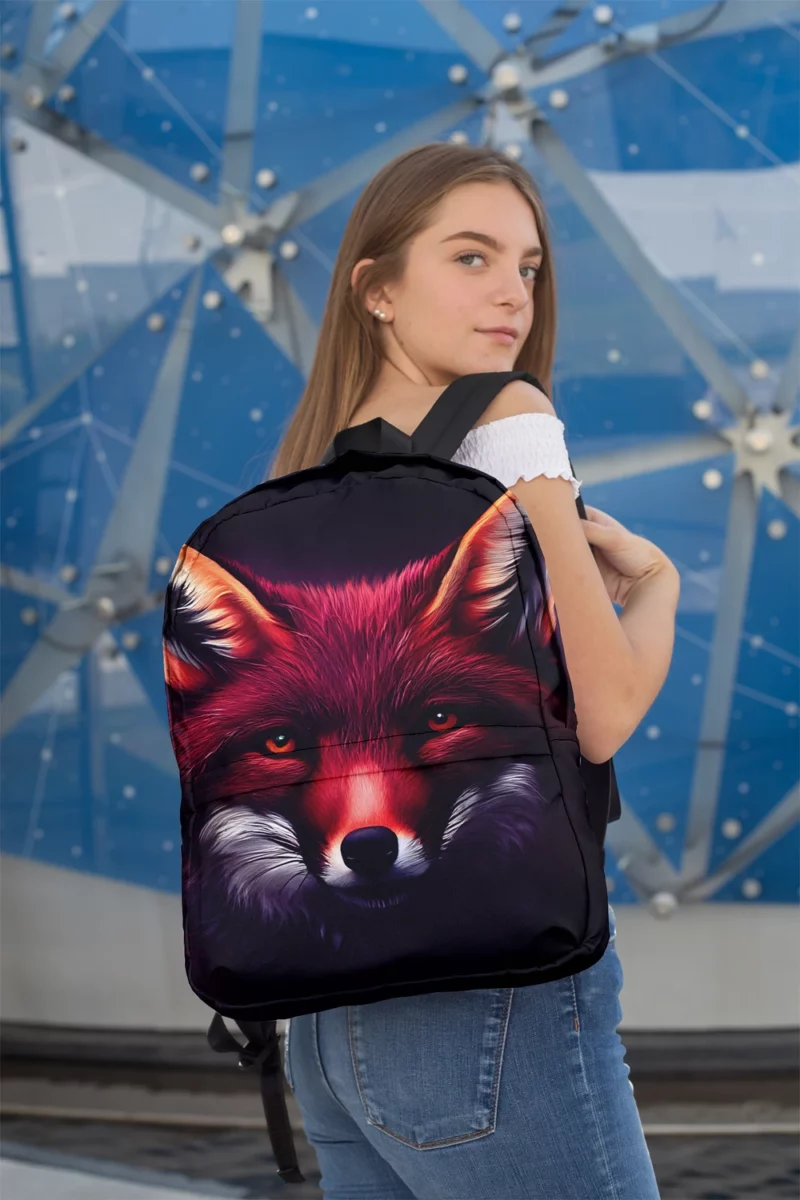 Brown Fox Portrait Minimalist Backpack 2