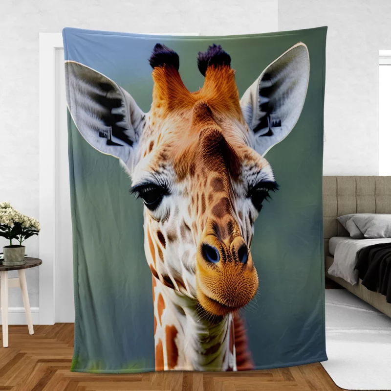 Brown and White Giraffe Fleece Blanket