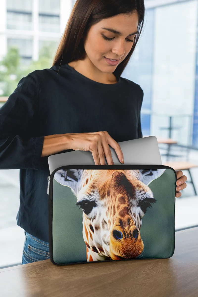 Brown and White Giraffe Laptop Sleeve 1