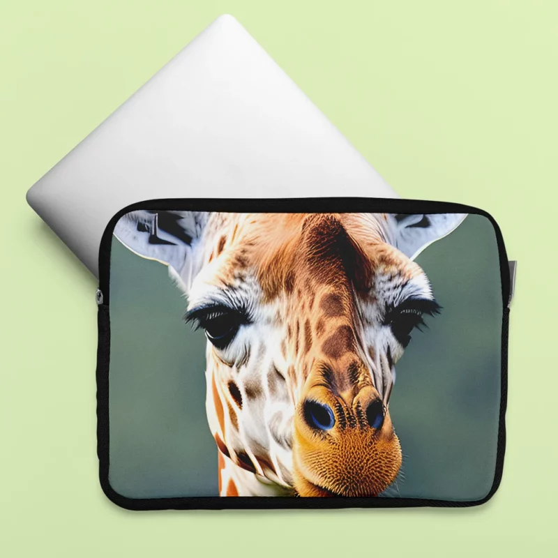 Brown and White Giraffe Laptop Sleeve