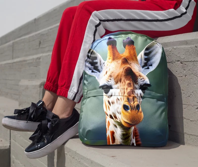 Brown and White Giraffe Minimalist Backpack 1