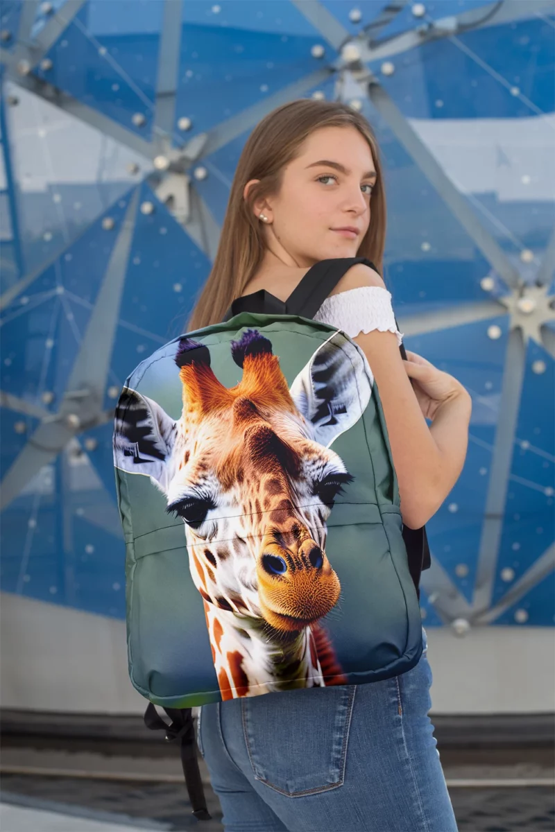 Brown and White Giraffe Minimalist Backpack 2