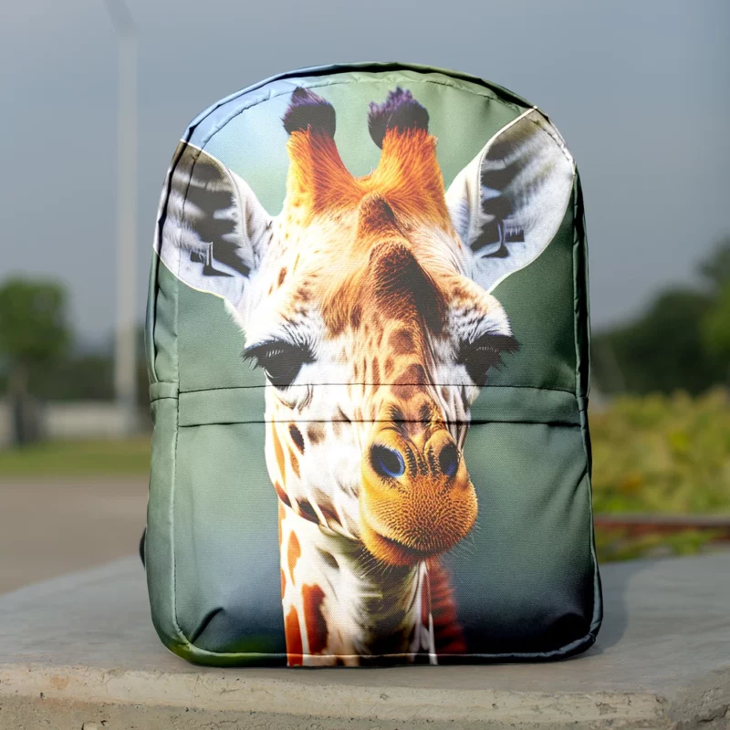 Brown and White Giraffe Minimalist Backpack