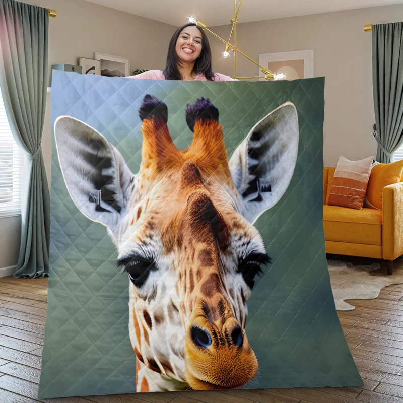 Brown and White Giraffe Quilt Blanket