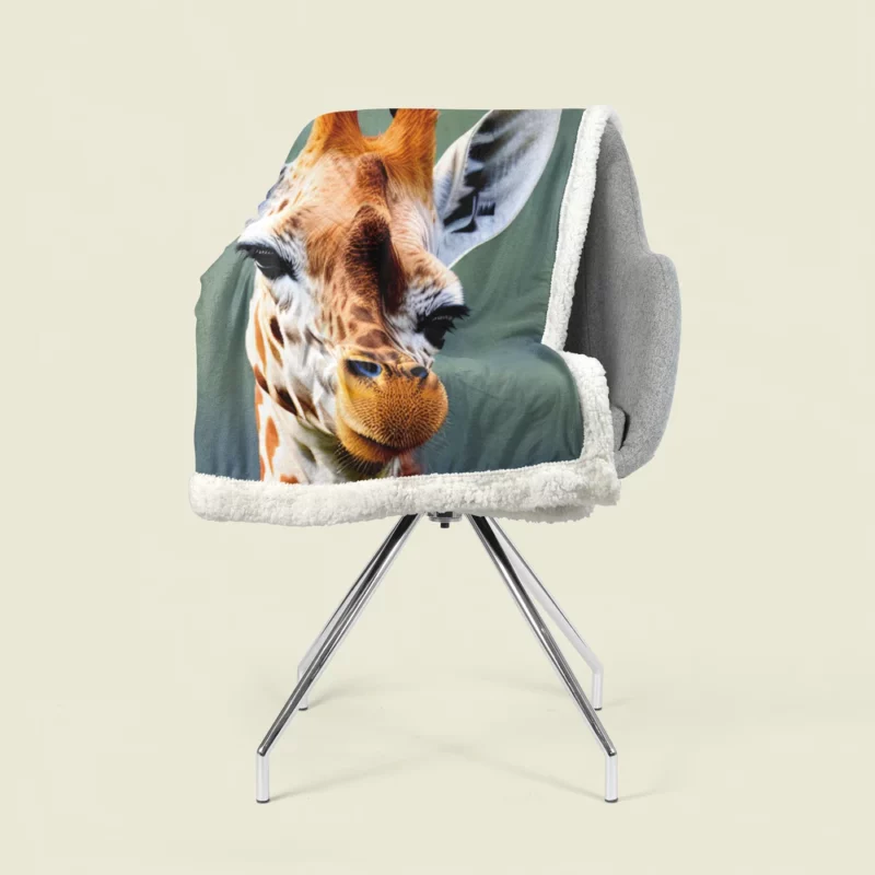 Brown and White Giraffe Sherpa Fleece Blanket 1