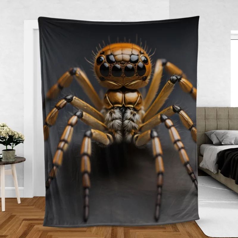 Brown and Yellow Spider Fleece Blanket