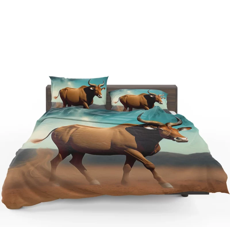 Bull Under Cloudy Sky Painting Bedding Set 1
