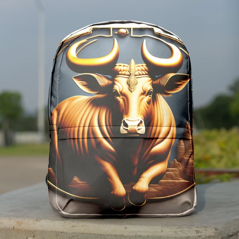 Bull With Gold Crown Minimalist Backpack