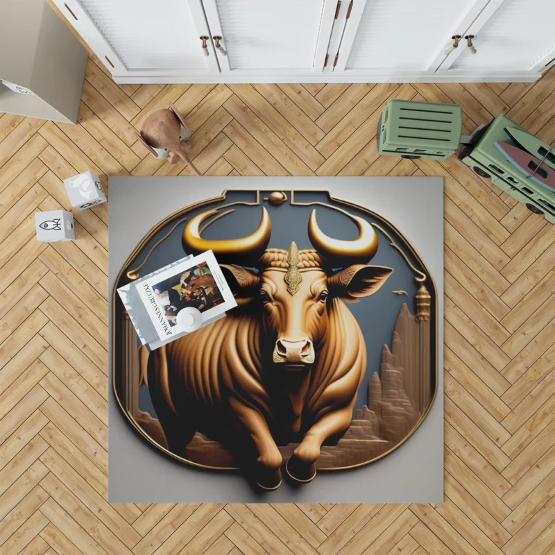 Bull With Gold Crown Rug