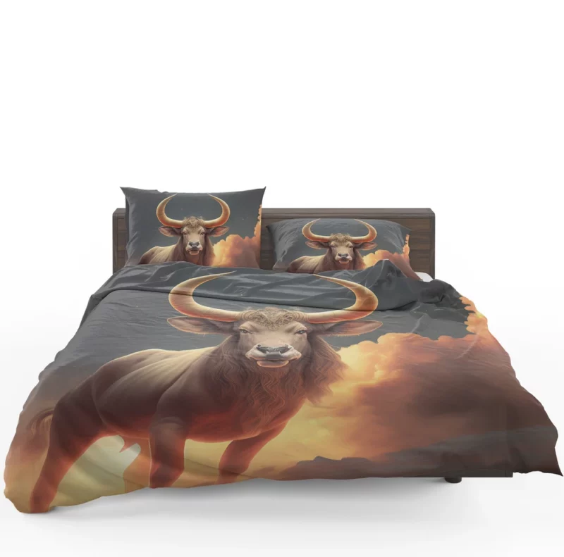 Bull With Large Horns Painting Bedding Set 1