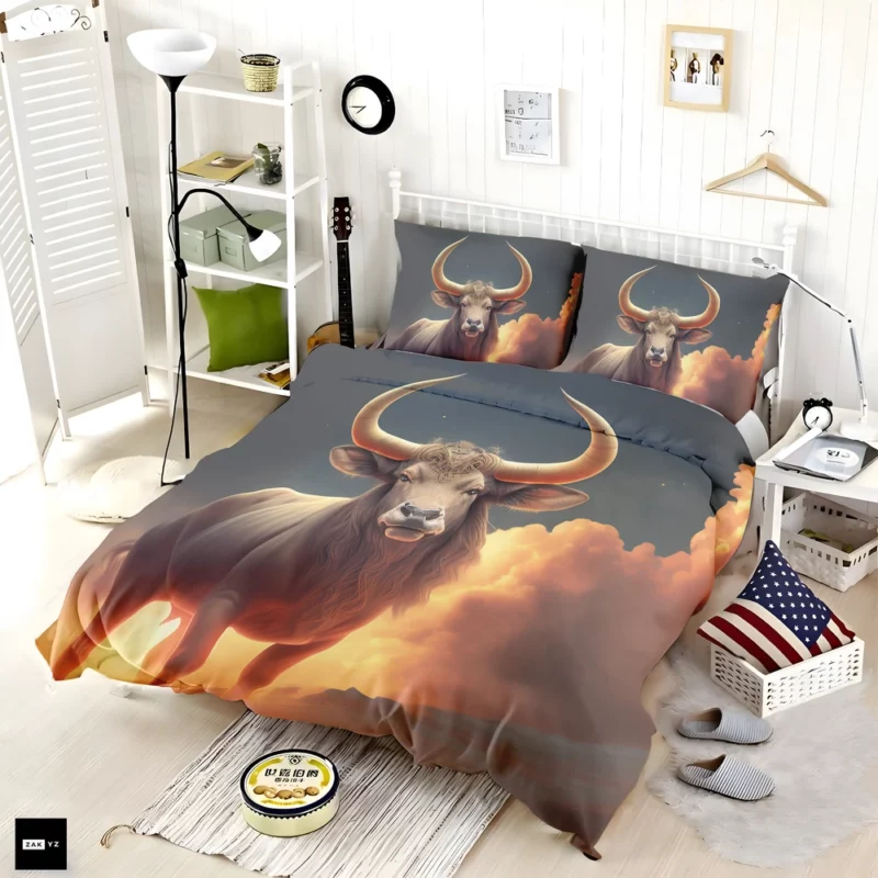 Bull With Large Horns Painting Bedding Set